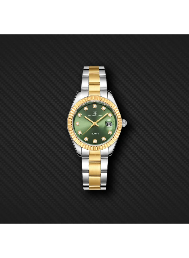 KENNETH SCOTT Women's Stainless Steel Analog Watch K23546-TBTG - 36 mm